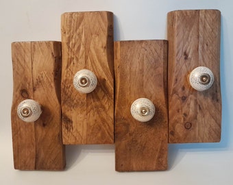 Handmade Wooden Coat Rack, Vintage Coat Hooks, Reclaimed Pallet Wood Coat Hooks, Vintage Style Coat Hooks, Ceramic Coat Hooks