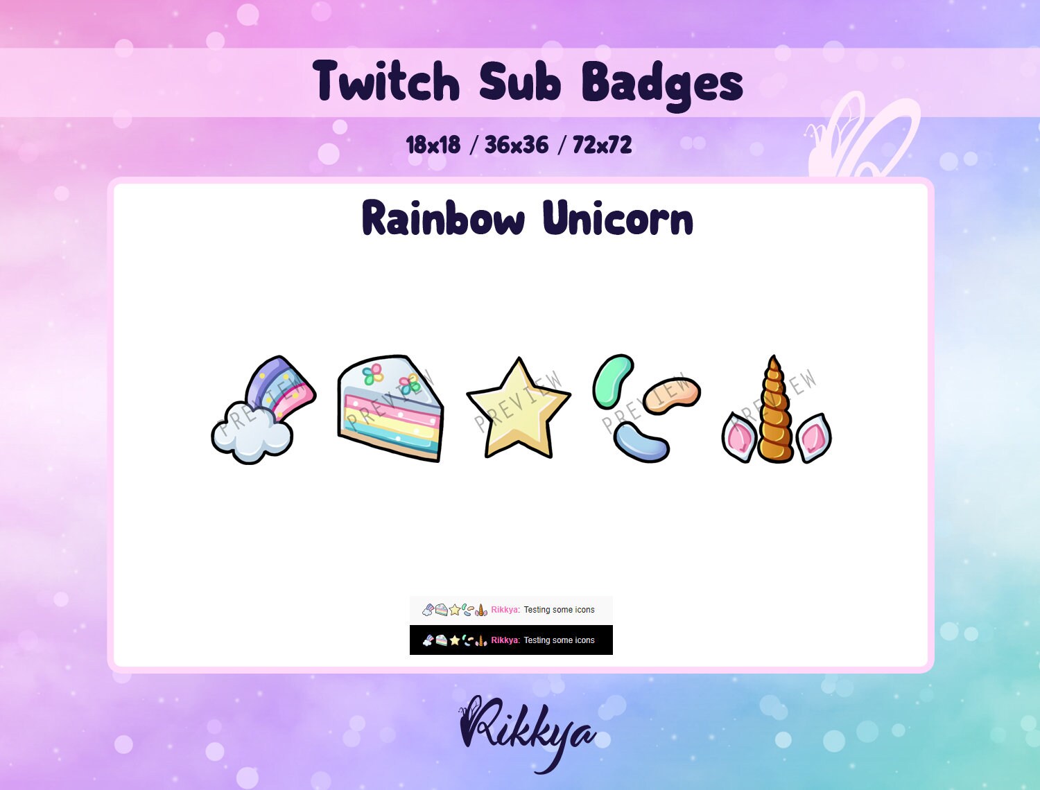 Premade Twitch Bit Cheer Sub Badge Rainbow Cake Unicorn Etsy Premade Twitch Bit Cheer Sub Badge Rainbow Cake Unicorn Etsy