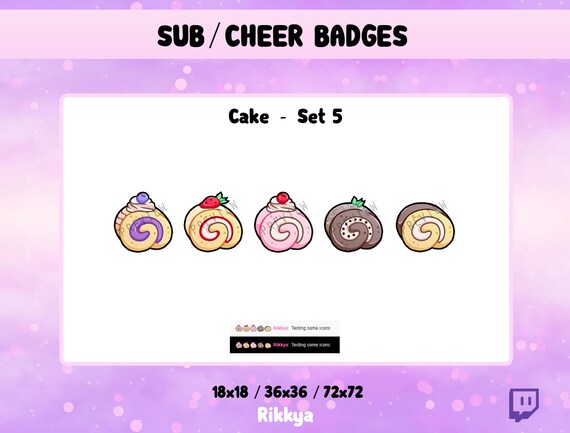 Twitch Bit Cheer Sub Badge Cake Etsy Twitch Bit Cheer Sub Badge Cake Etsy