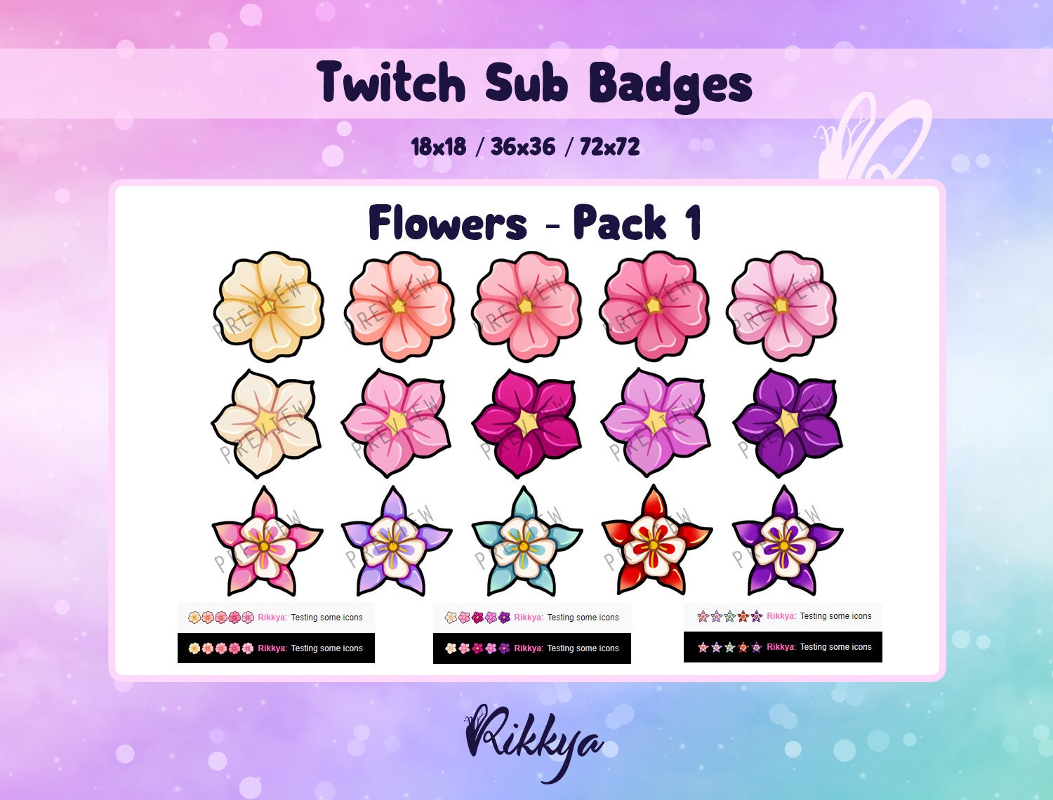 Twitch Flower Badges