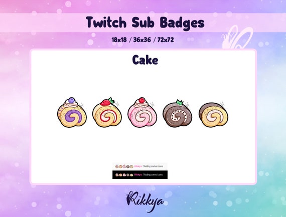 Twitch Bit Cheer Sub Badge Cute Cake Instant Download Etsy