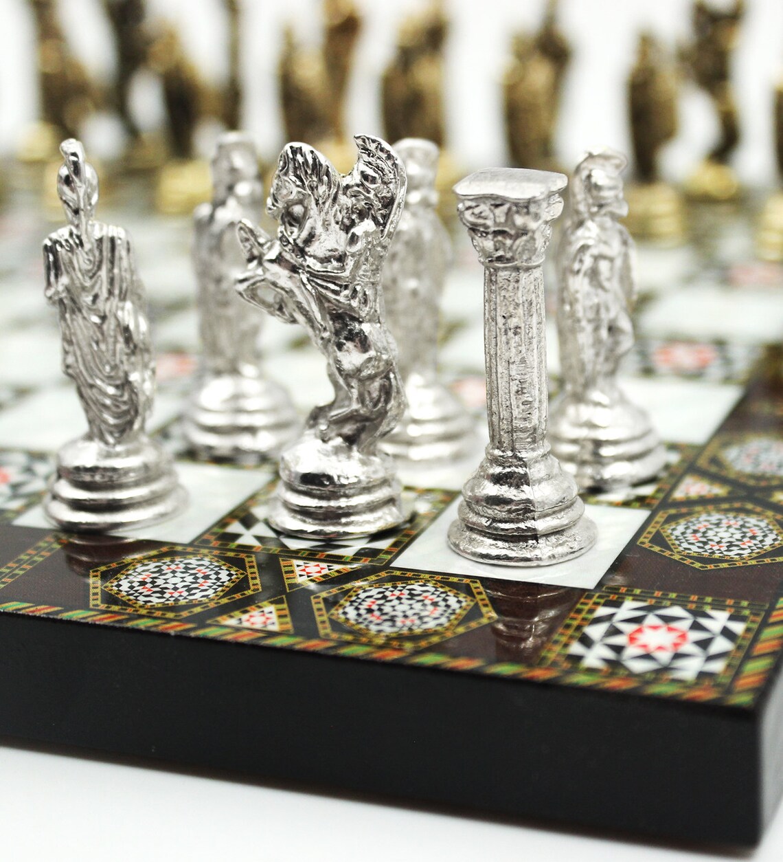 Mythology Chess Set Zinc Zamak Metal Decorative Pieces Etsy