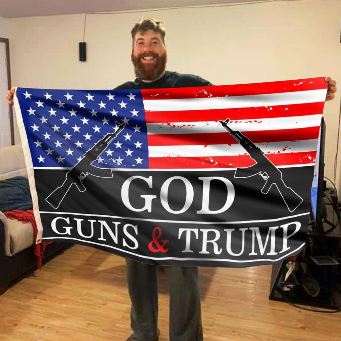 God Guns and Trump US Flag us american flag us garden flag | Etsy