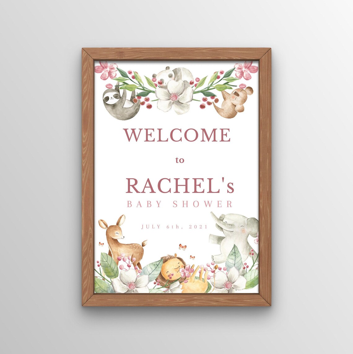 Woodland Baby Shower Welcome Sign Greenery baby shower | Etsy