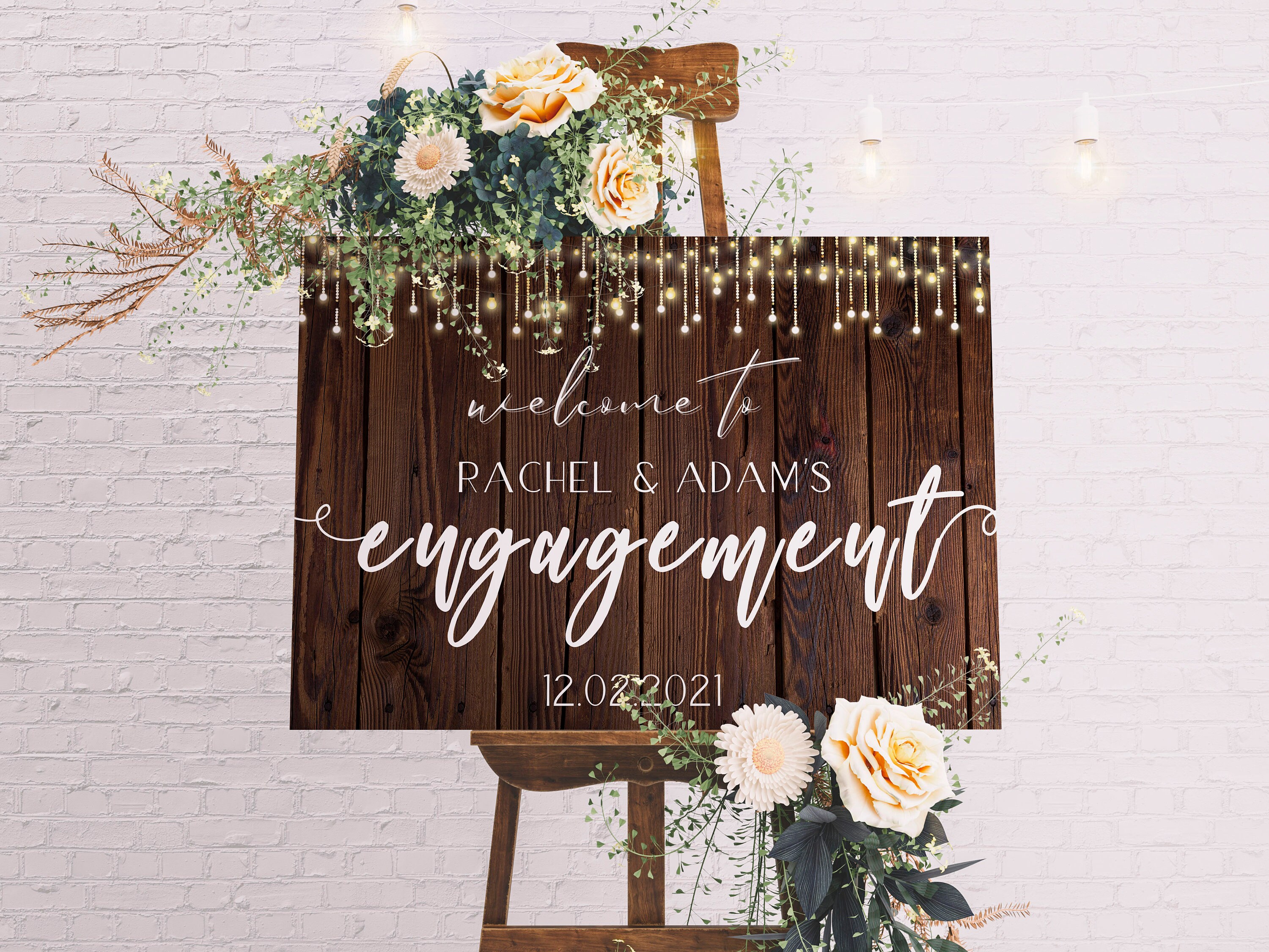 Engagement Party Sign Rustic Engagement Party Decor Etsy