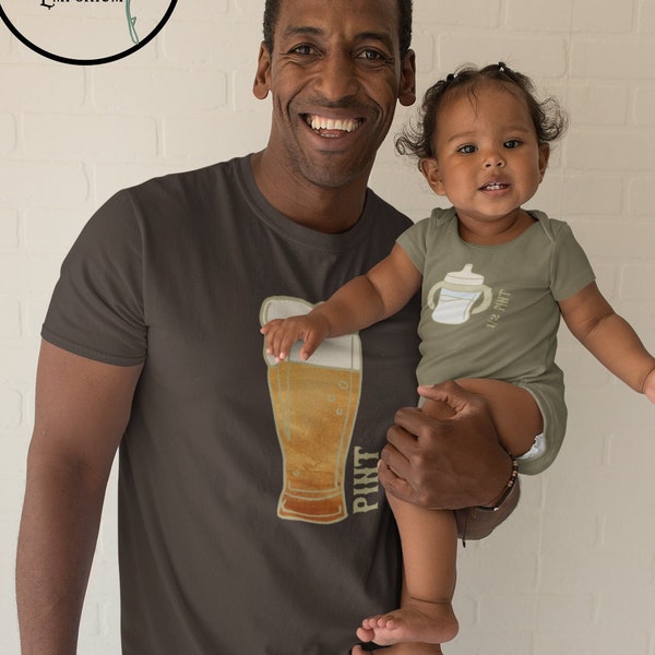 Matching Beer/sippy cup Infant Bodysuit Milk bottle baby one-piece suit baby shirt baby onepiece body suit Daddy and me matching fathers day