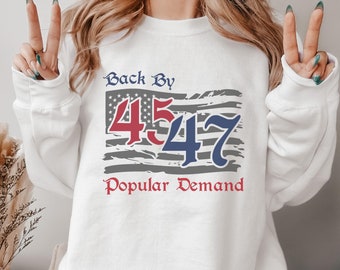 45 47 Trump-sweater/Trump Victory-trui/Trump 2024-trui/Republikeins shirt/ronde hals