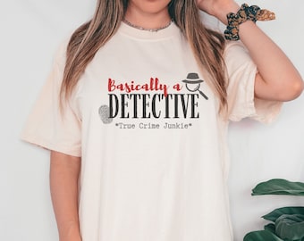 True Crime T-Shirt for Women/Funny oversized tee/murder mystery Gift/Crime Show t shirt/Gift for True Crime Lover/Cute shirt for her/Retro