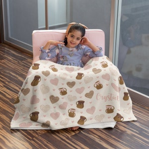 Personalized Concha Throw Blanket-Mexican Sweet Bread Cozy Travel Blanket-Pan Dulce Gift for Latina