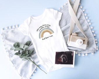 Rainbow Baby Bodysuit Announcement for Newborn Boy - Rainbow Baby Shower Gift - Rainbow Baby Clothes Bodysuit for Babies/After every storm