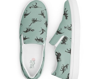 Women's Dino Shoes/Dino Print/slip-on canvas shoes/Cute Dino Shoes/Adult Sneakers