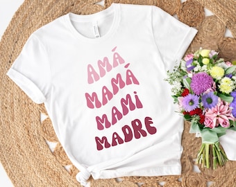 Mama Shirt in Spanish/Cute Mother's Day Shirt for Mom/Hispanic Shirt/Madre Shirt/Latina Shirt/Retro Style Mom Shirt/Gift for Latina Mom