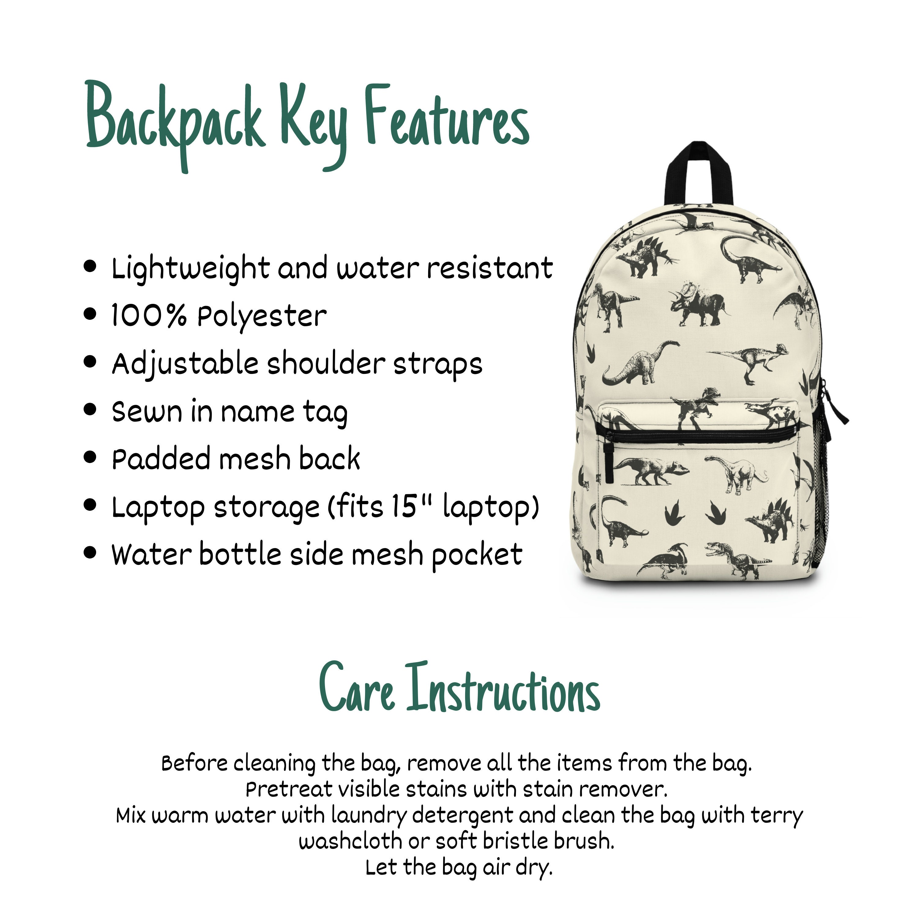 Dinosaur Backpack/laptop Backpack/dino Travel Backpack/back to  School/dinosaur Gift/gift for Dino Lover/dinosaur Lover - Etsy