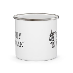 Halloween Enamel Mug/Witchy Woman Mug/Halloween Mug/Earthy Enamel Mug for Mom/Camping Mugs/Cute Witch Mug/Witchy Vibes/Mug for Coffee Lover imagem 4