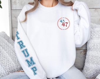 Trump 45 47 Crewneck Sweatshirt/Trump 2024/Republican Sweater/Women's Unisex Heavy Blend™
