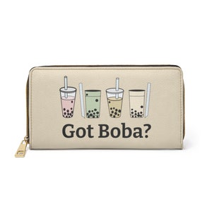 Linda billetera de té Boba / billetera con cremallera de té con leche para mujeres / regalo para ella / regalo para amantes de la comida