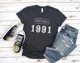 1991 Birthday shirt/30th birthday shirt/Vintage 1991 Shirt/Retro Fade Tees/30th Birthday Gift/30th Birthday Party/30th birthday gift for her