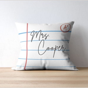 Personalized Decorative Pillow for Teachers/Custom name throw pillow/Classroom Decor/Spun Polyester Square Pillow/Back to School/Gift