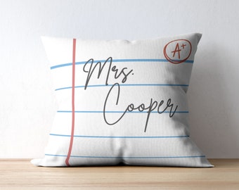 Personalized Decorative Pillow for Teachers/Custom name throw pillow/Classroom Decor/Spun Polyester Square Pillow/Back to School/Gift