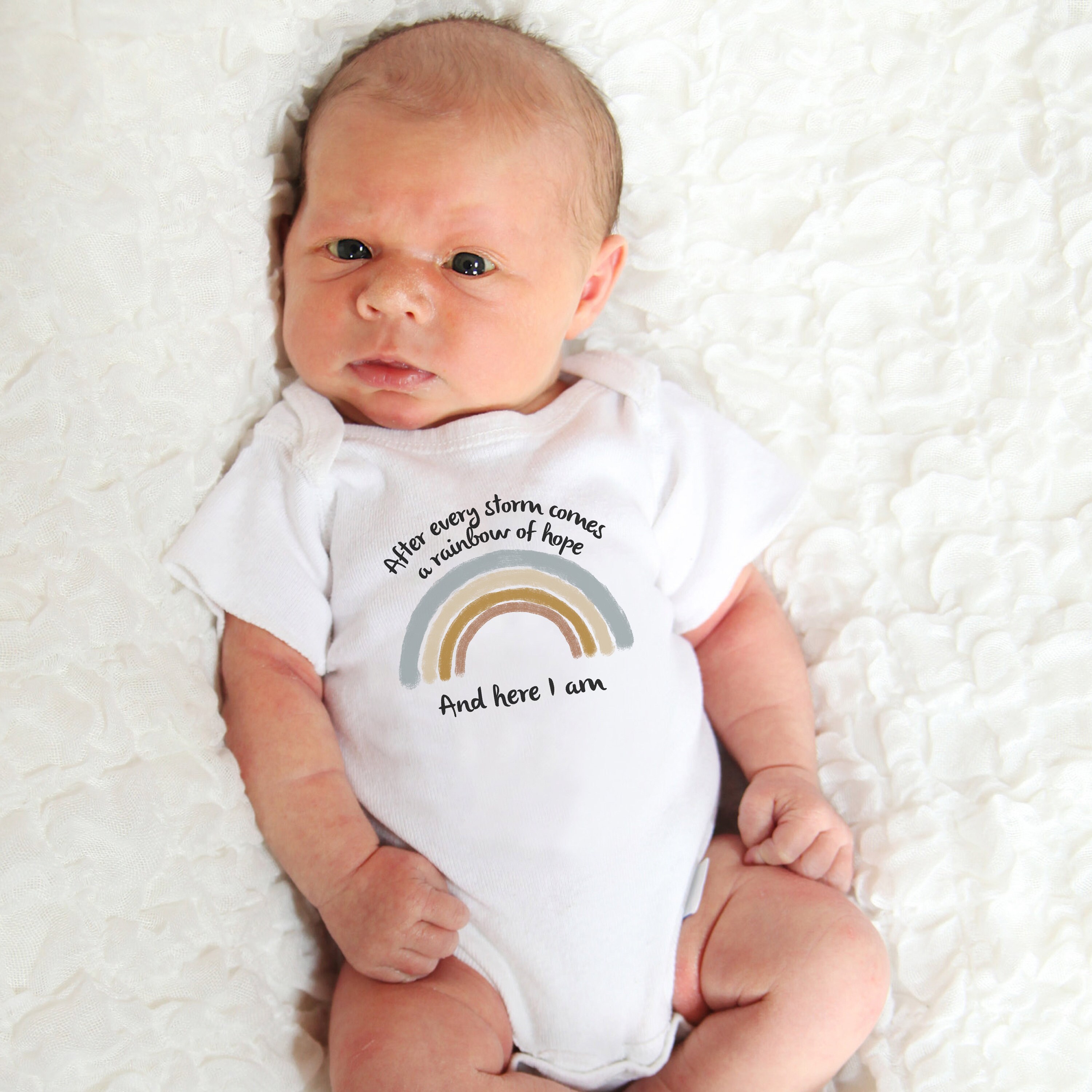Rainbow Baby Bodysuit Announcement for Newborn Boy Rainbow Baby Shower