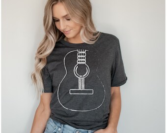 Acoustic Guitar T-shirt for music fans/Guitar Shirt/Shirt for Guitarist/Gift for Music Lover/Country Lover Shirt/Funny Shirt for Men/Music