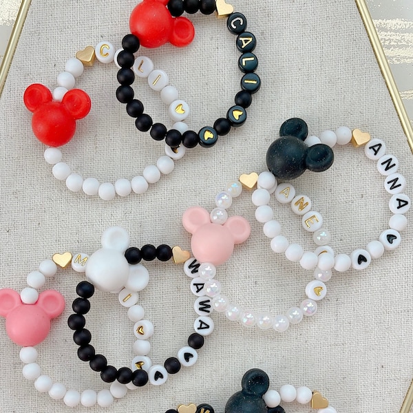 3D Mickey Beads Personalized Bracelet | Mickey Mouse Inspired bracelet | Disney Trip gift