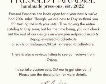 POLICIES | PLEASE READ :) | Pressed Paradise Nails