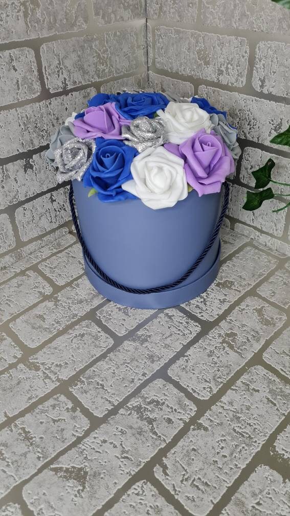 Forever flower hat box artificial flowers roses birthday Etsy