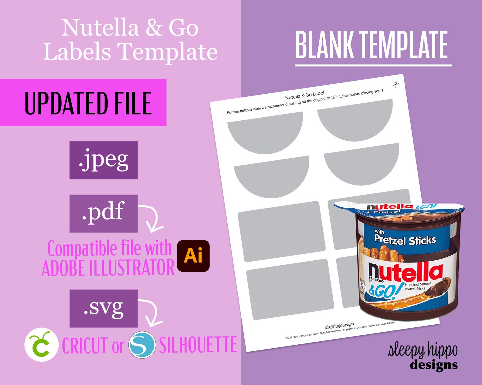 Nutella and Go Labels Nutella and Go Sticker Nutella and - Etsy