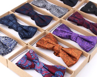 Wedding Bow Tie, Paisley Bow tie,Groom Bow Ties, Men's Bow tie, Bandanna Bow Ties ,Wedding Tie,Prom Bow tie,Gifts for Groomsmen,Man Bow ties