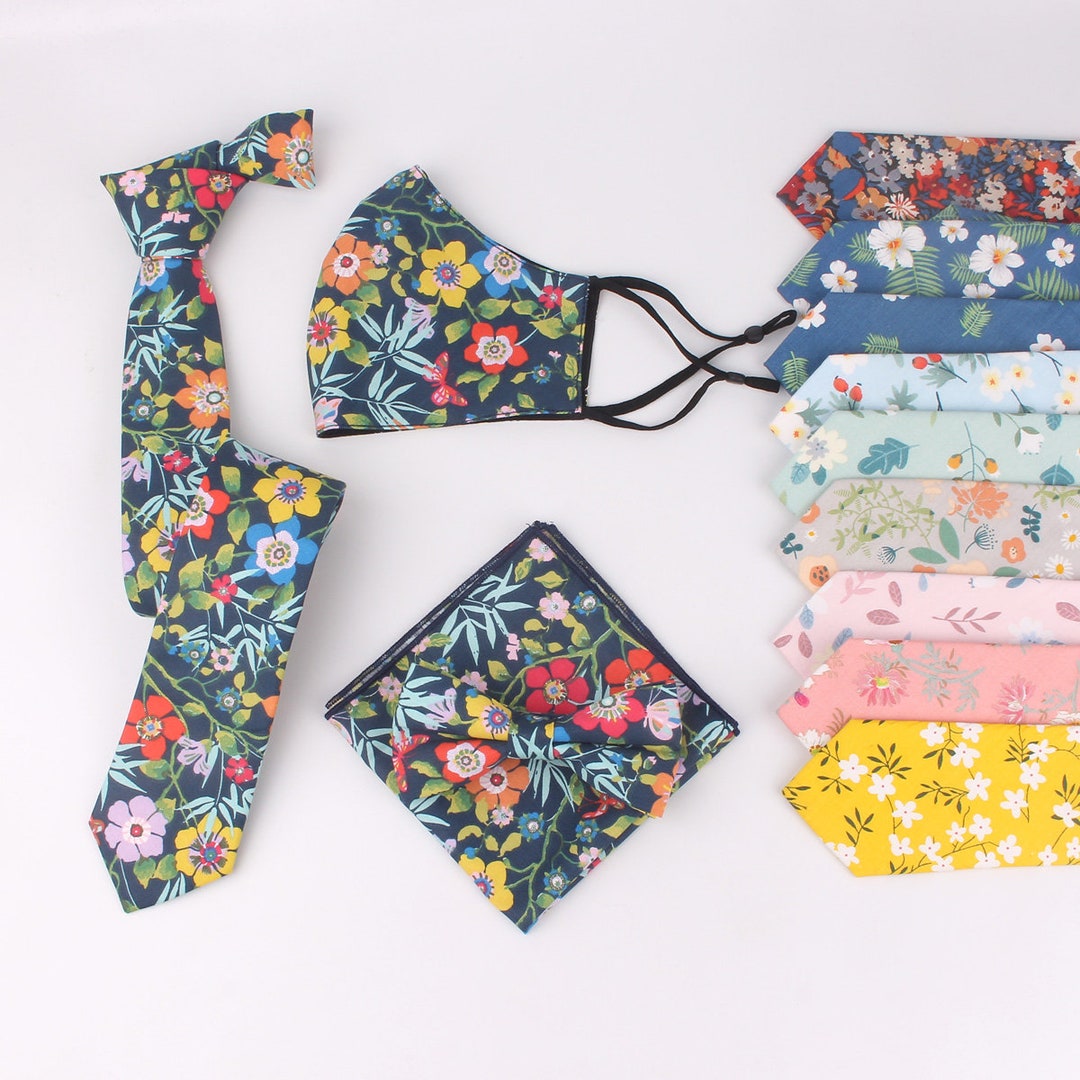 mens floral skinny ties
