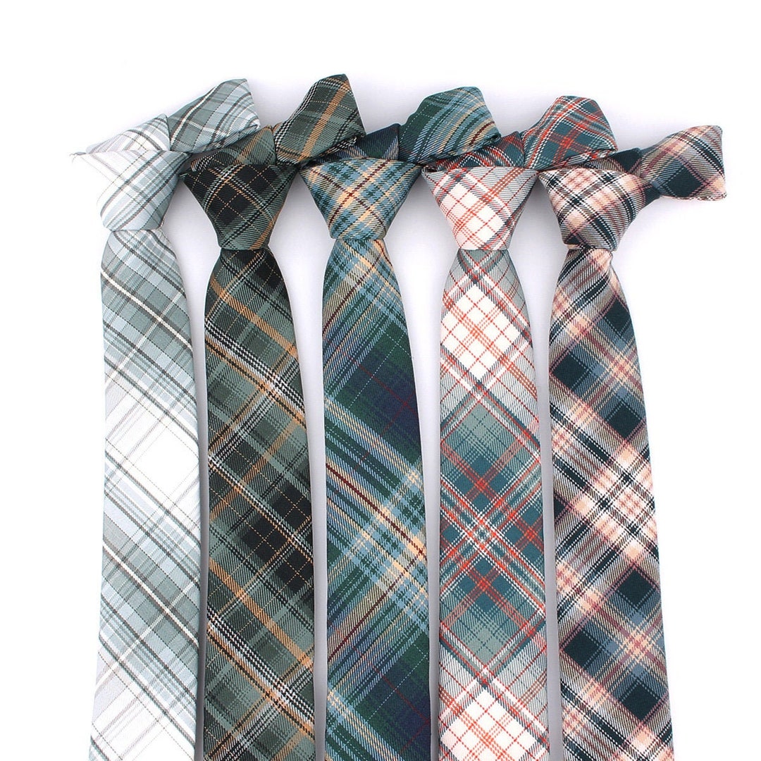 Cotton Neck Tieplaid Necktieneck Tie for Menwedding Neck - Etsy