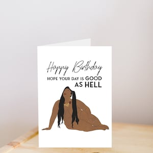 Druckbare Lizzo Geburtstagskarte / Good as Hell / Frau / weibliche Kraft / Happy Birthday