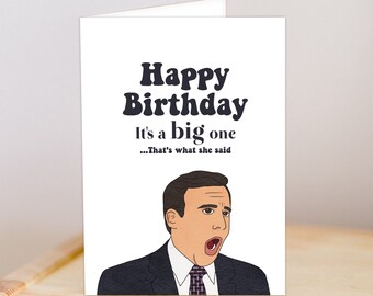 Printable The Office Birthday Card, Michael Scott. Greeting Card, Downloadable Card, funny birthday card, Hilarious Greeting Card.