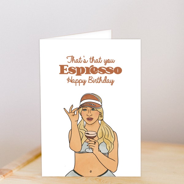 Sabrina Carpenter Espresso Birthday Card - Etsy