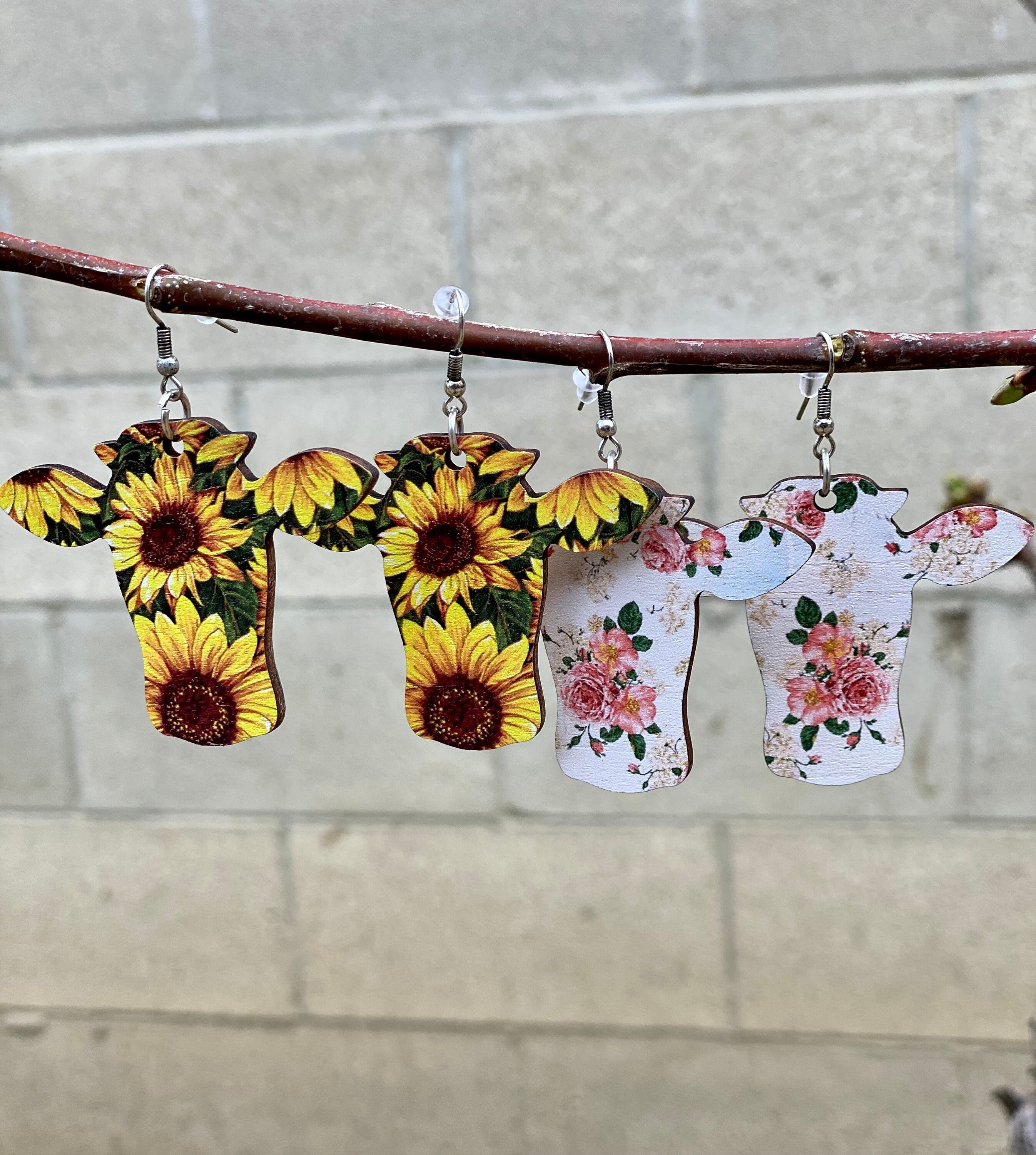 Cattle Head Earrings Ranch Earrings Cows head Earrings Etsy