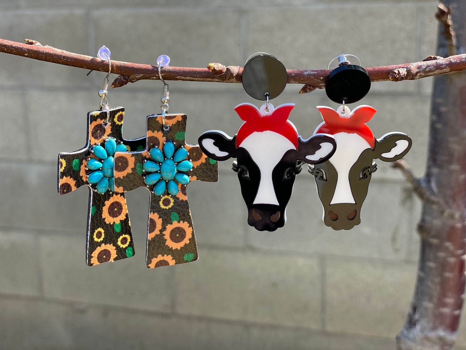 Cattle Head Earrings Ranch Earrings Cows Head Earrings Etsy