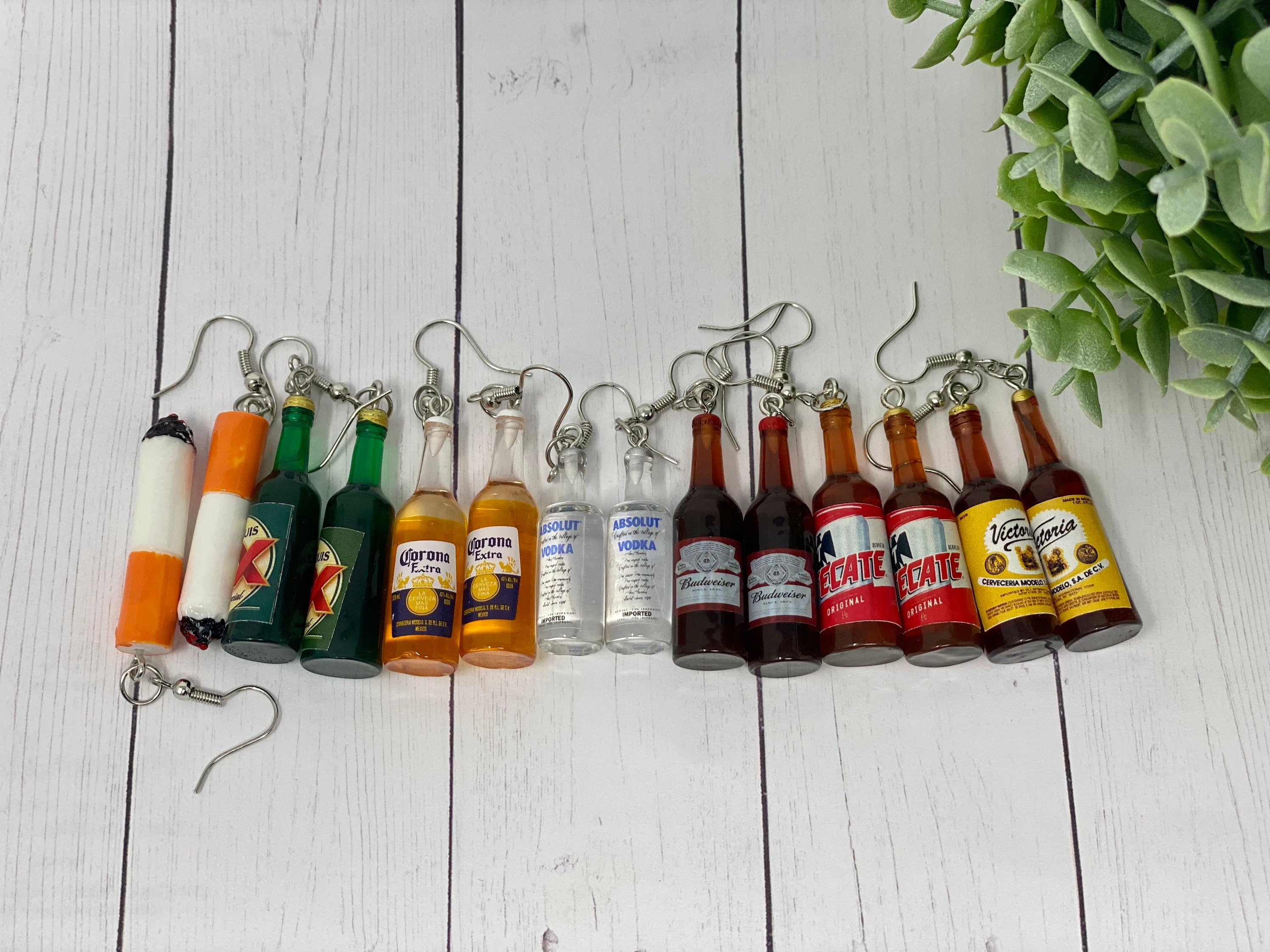 Beer Bottle Earrings Alcohol Earrings Cigarette Earrings Etsy
