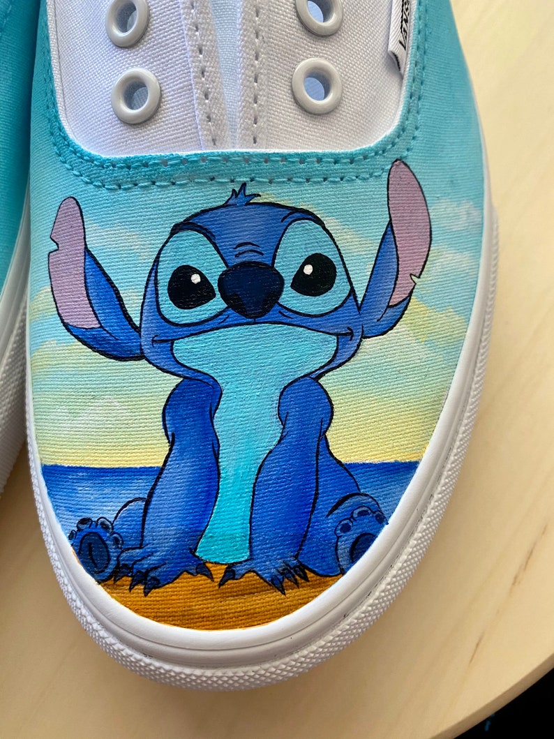 Simba and Stitch Disney Custom Hand Painted Shoes Toes only | Etsy