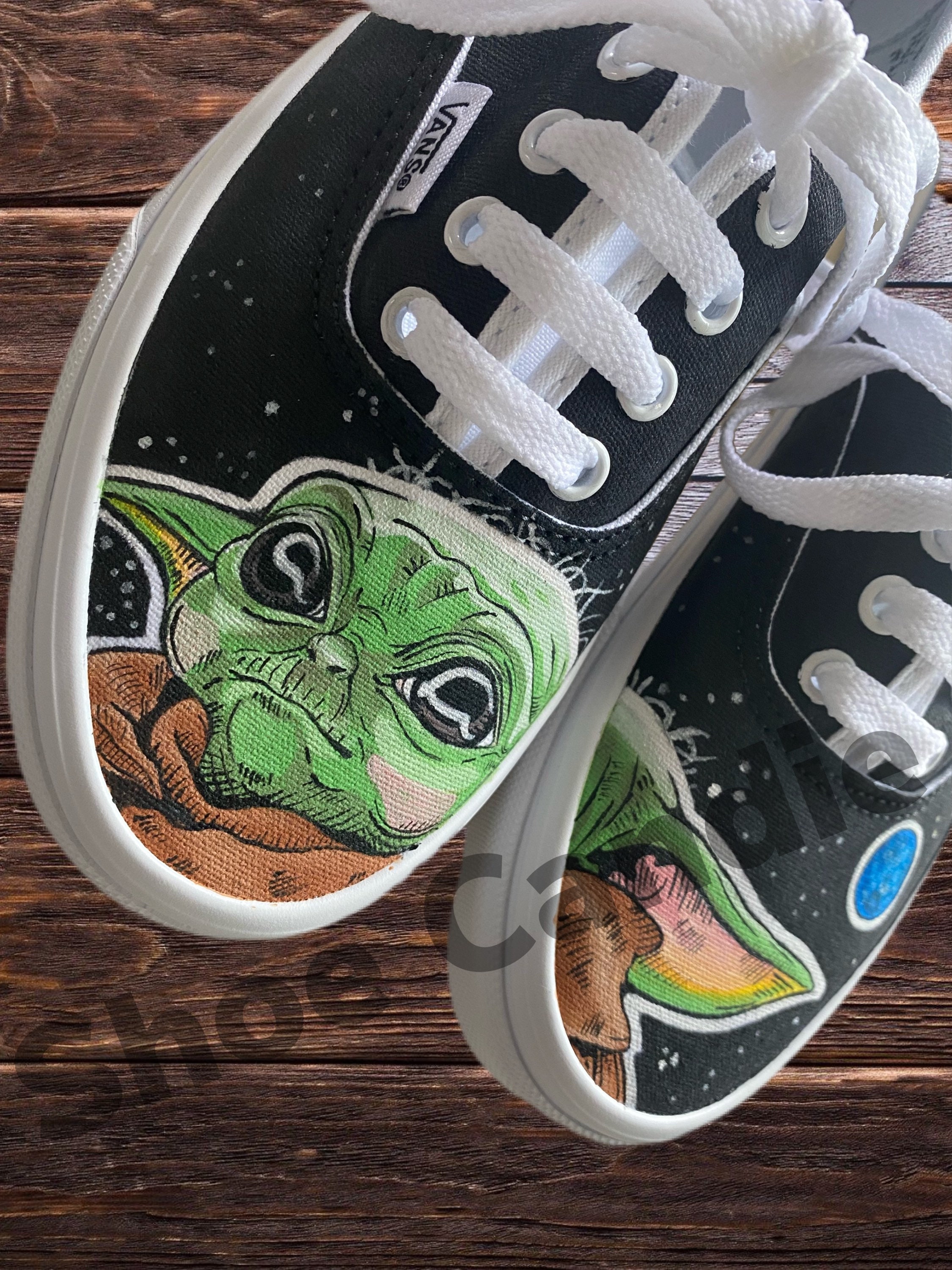 Custom Hand painted Baby Yoda Mandalorian Grogu canvas Vans Etsy