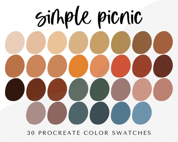 Simple Picnic Procreate Color Palette Swatches Instant | Etsy