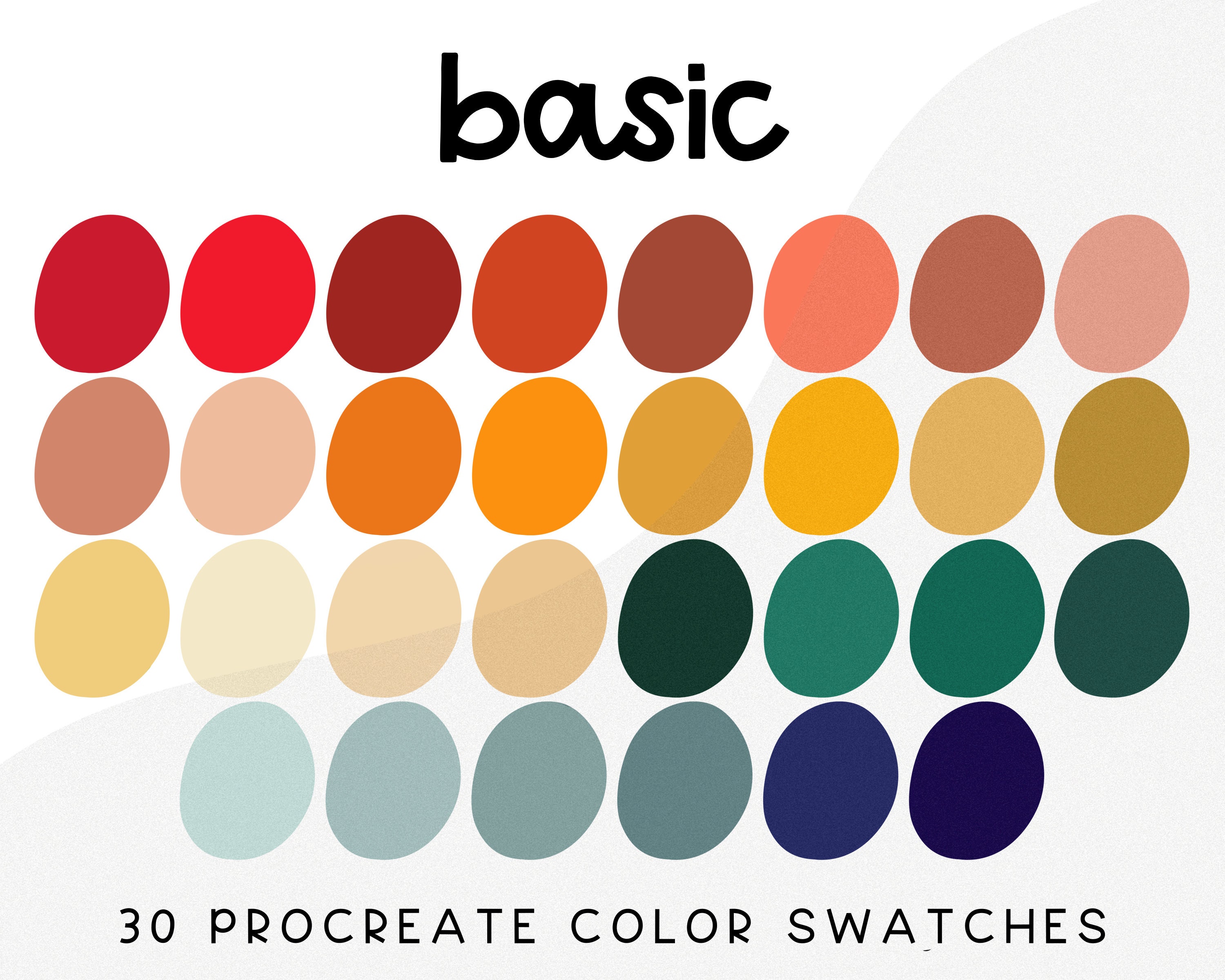 Basic Procreate Color Palette Swatches, Instant Download - Etsy