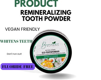 Vegan Natural Herbal Eco Tooth Powder,Detox & Cleanse Toothpaste,Teeth whitening Powder,Tooth Paste,Fluoride free tooth paste,Remineralizing