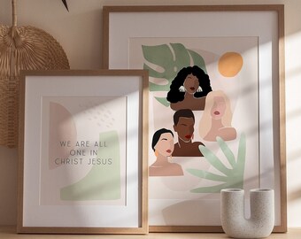 Female Christian Wall Art , Unity , Digital Download | Modern Scripture Decor | Printable Wall Art | Christian Home Decor | Christian Print