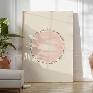 Jesus At The Centre Printed & Shipped |Christian Aesthetic Faith Poster | Modern Scripture Decor | Bible verse prints | Christian Home Decor