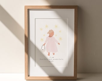Psalms 139 Christian nursery print Printed & Shipped | Modern Scripture Decor | Bible verse prints | Christian nursery | Christmas Gift