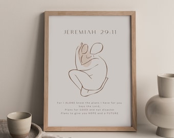 Jeremiah 29:11 | Minimal art | Printed & Shipped | Modern Scripture Decor | Bible verse prints  | Christian Home Decor | Christian Print