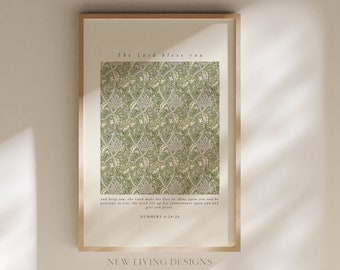 The Lord Bless You Vintage poster, Printed & Shipped, Modern Scripture Decor, Bible verse prints  | Christian Home Decor | Faith Poster