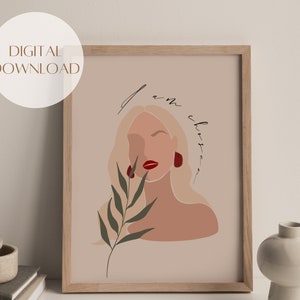 Female faith poster | Digital Download | Modern Scripture Decor | Woman Wall Art | Boho decor | Earth Toned Art | Printable Christian Print