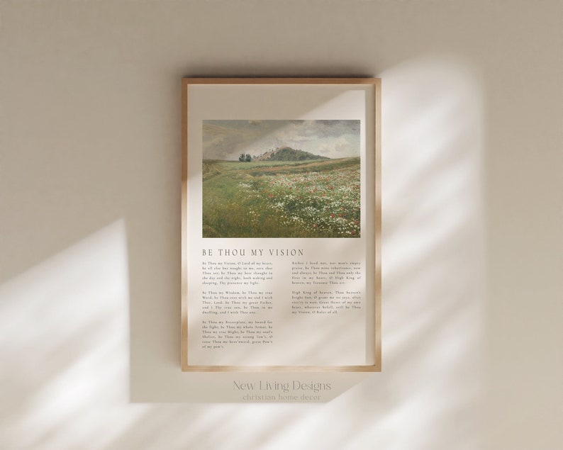 Be thou my vision Vintage Hymn poster for Christian Home decor, Printed & Shipped, vintage Scripture Decor, Then Sings My Soul Wall art